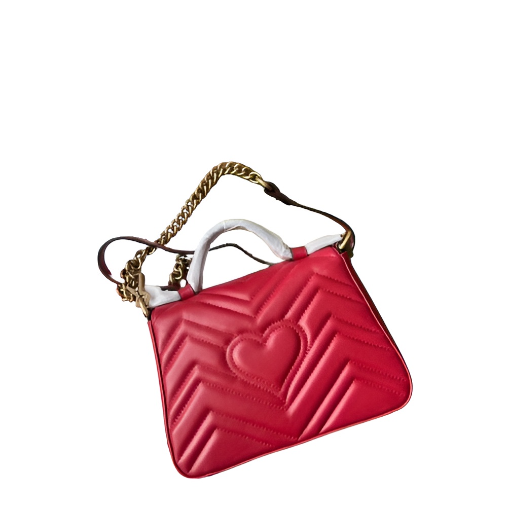 GUCCI GG Marmont Red Quilted Leather Bag