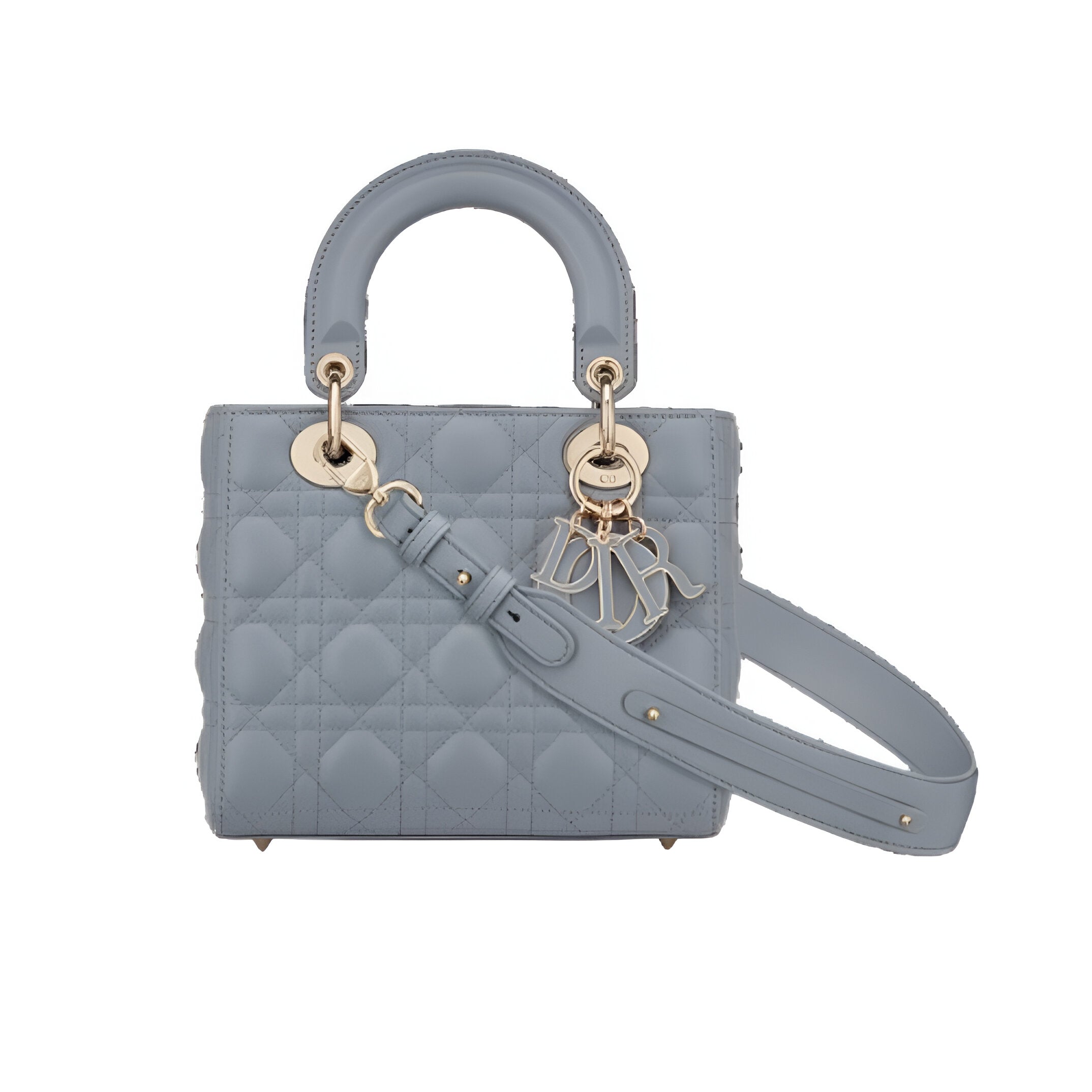 DIOR Light Blue Quilted Leather Mini Tote
