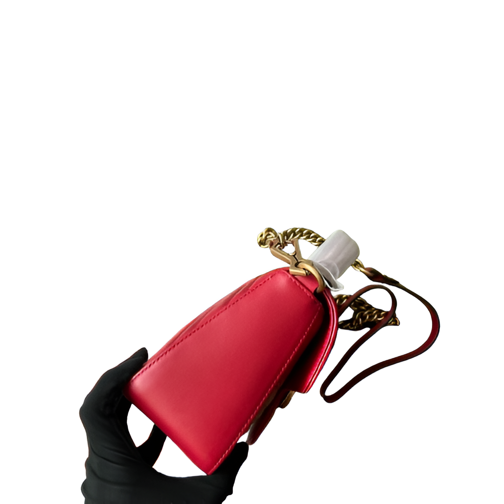 GUCCI GG Marmont Red Quilted Leather Bag