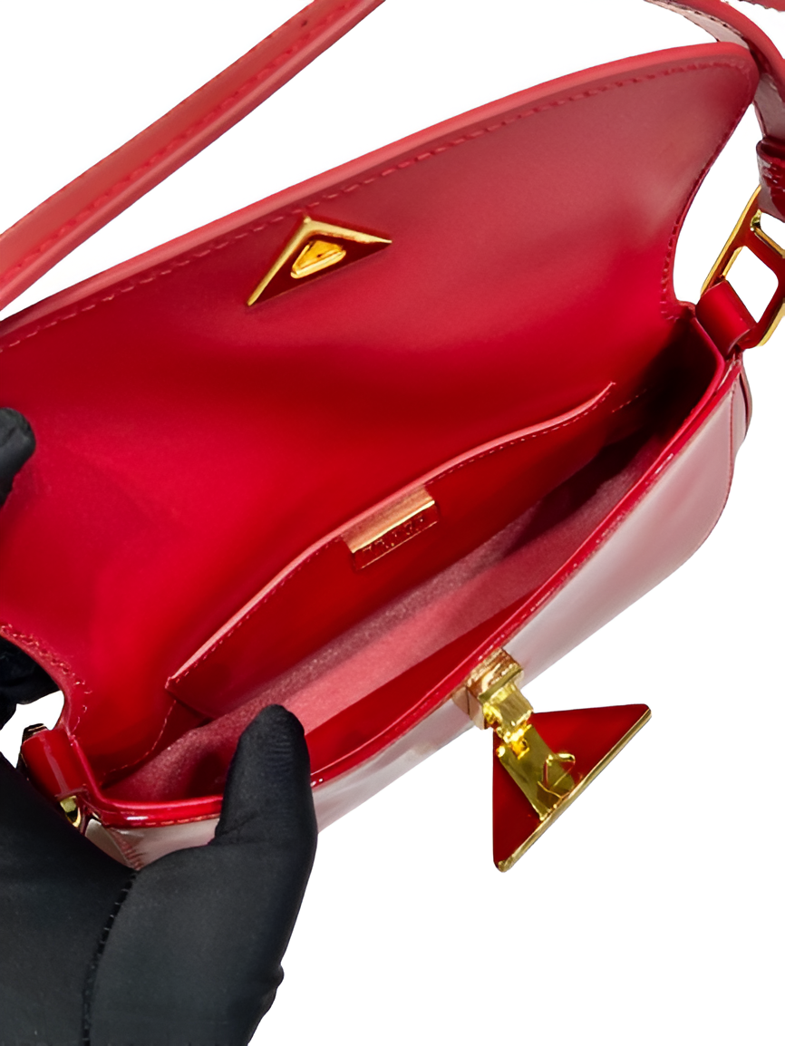 Prada Red Patent Leather Shoulder Bag