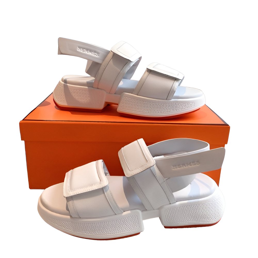 Hermes Women's White Strap Sandals