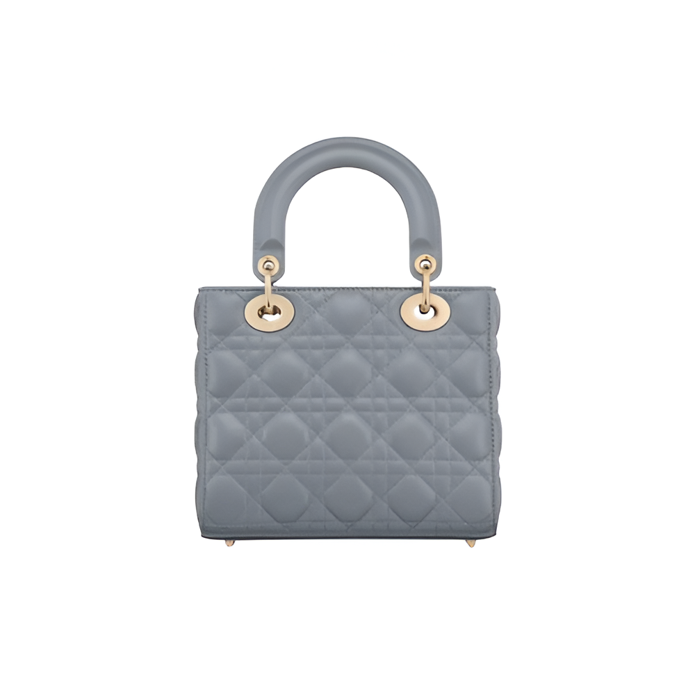 DIOR Light Blue Quilted Leather Mini Tote