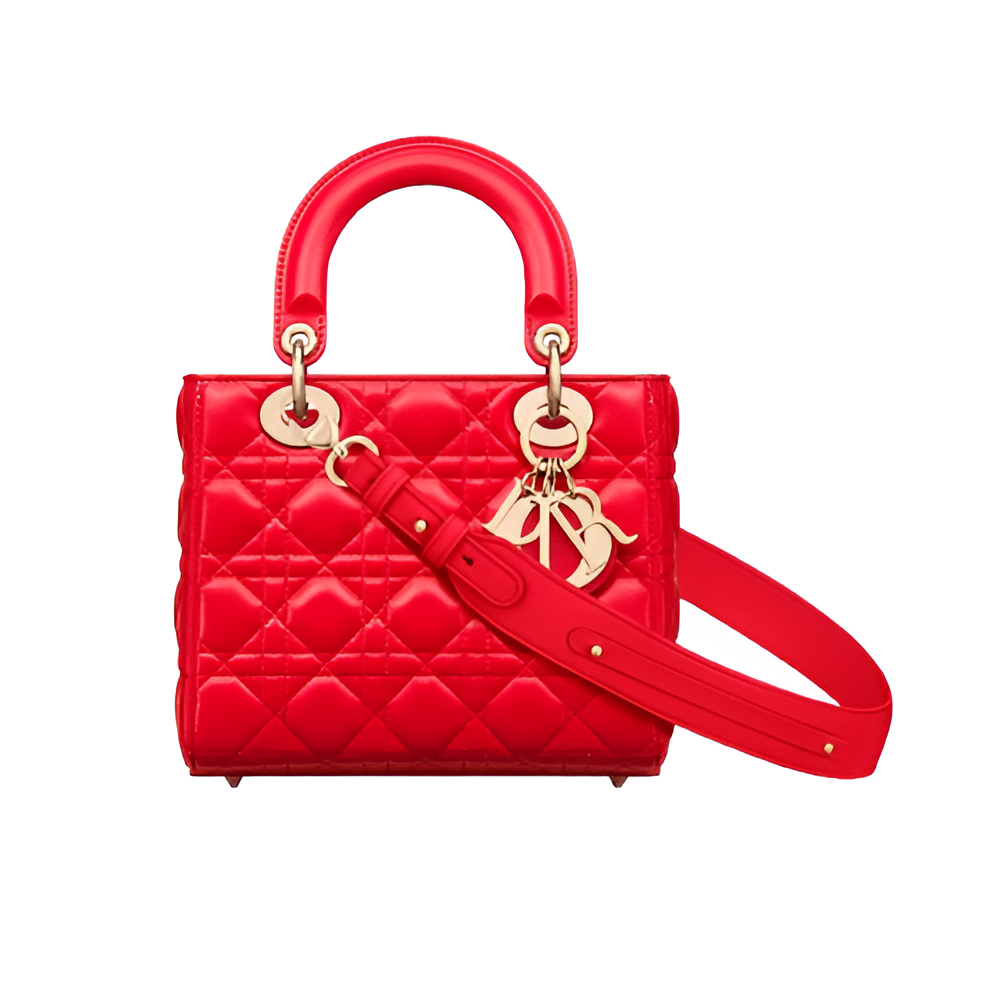 DIOR Red Quilted Leather Mini Tote