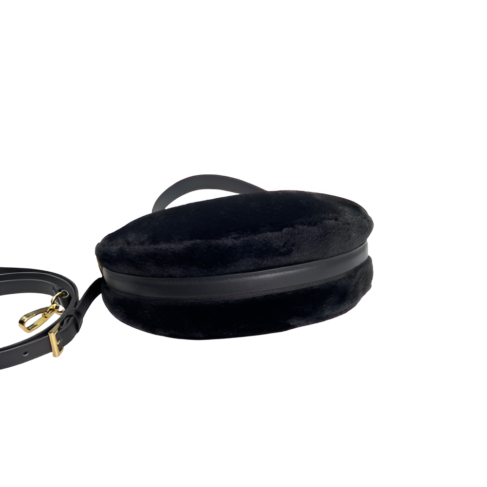 Prada Black Velvet Crescent Shoulder Bag