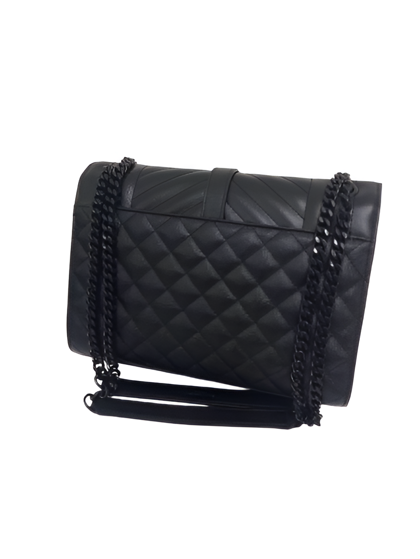 YSL Black Quilted Leather Chain Shoulder Bag