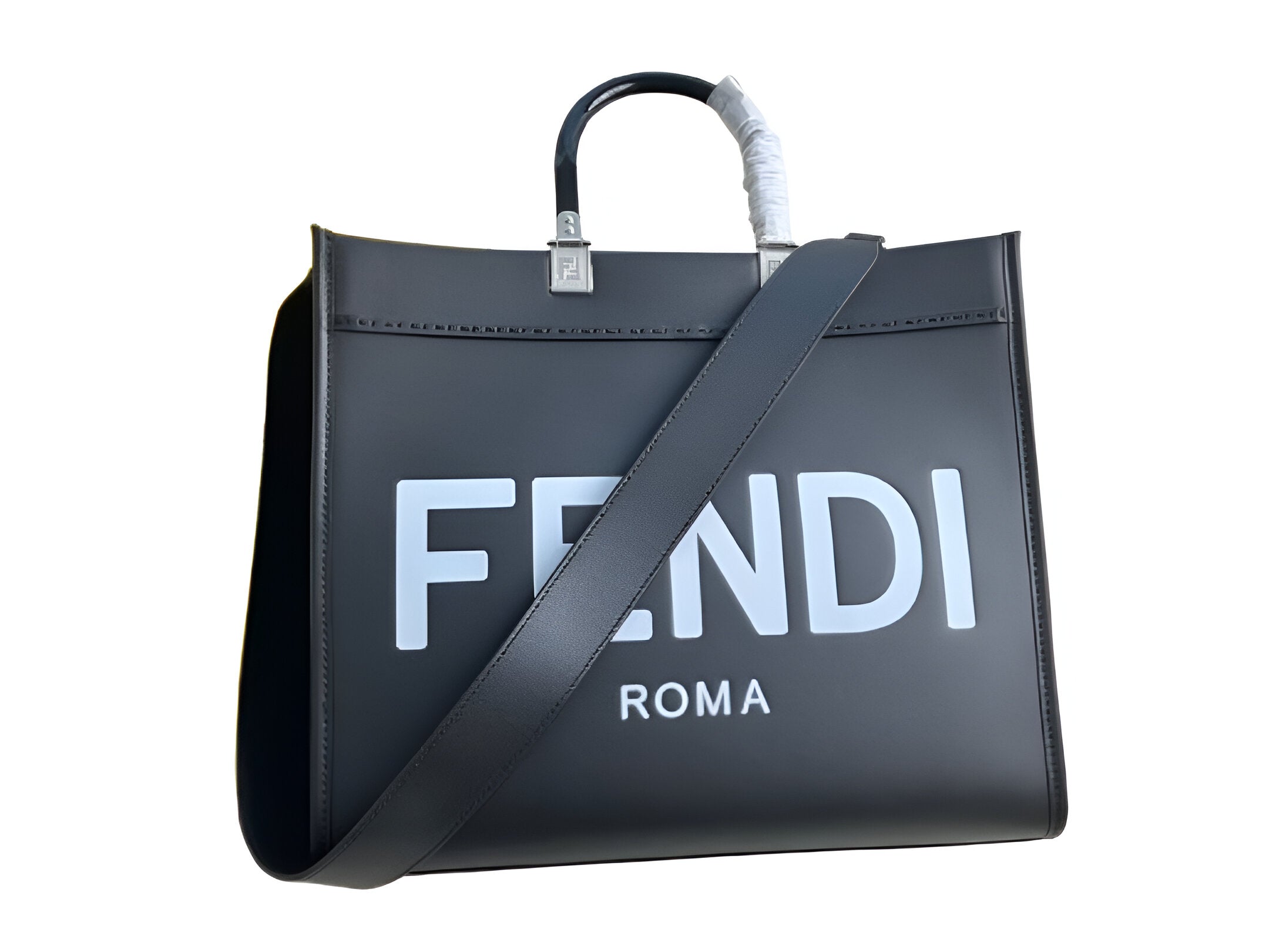 Fendi Large Black Logo Tote Bag