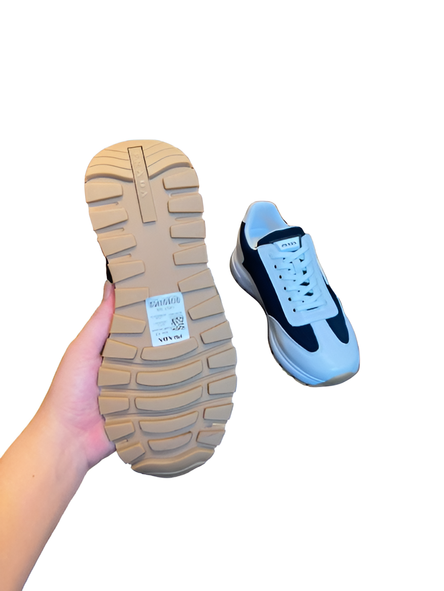 PRADA Men's Sporty Blue & White Sneakers