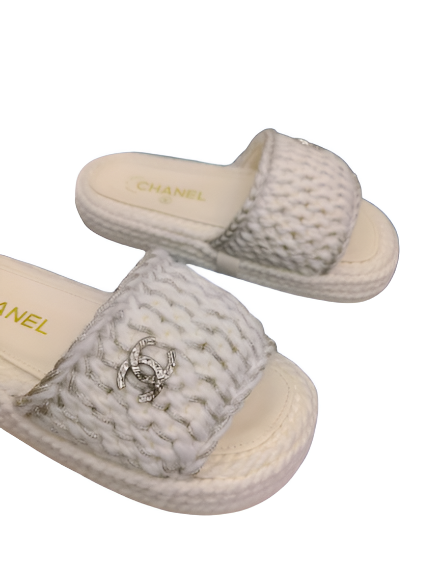 CHANEL Women’s Knit Slides