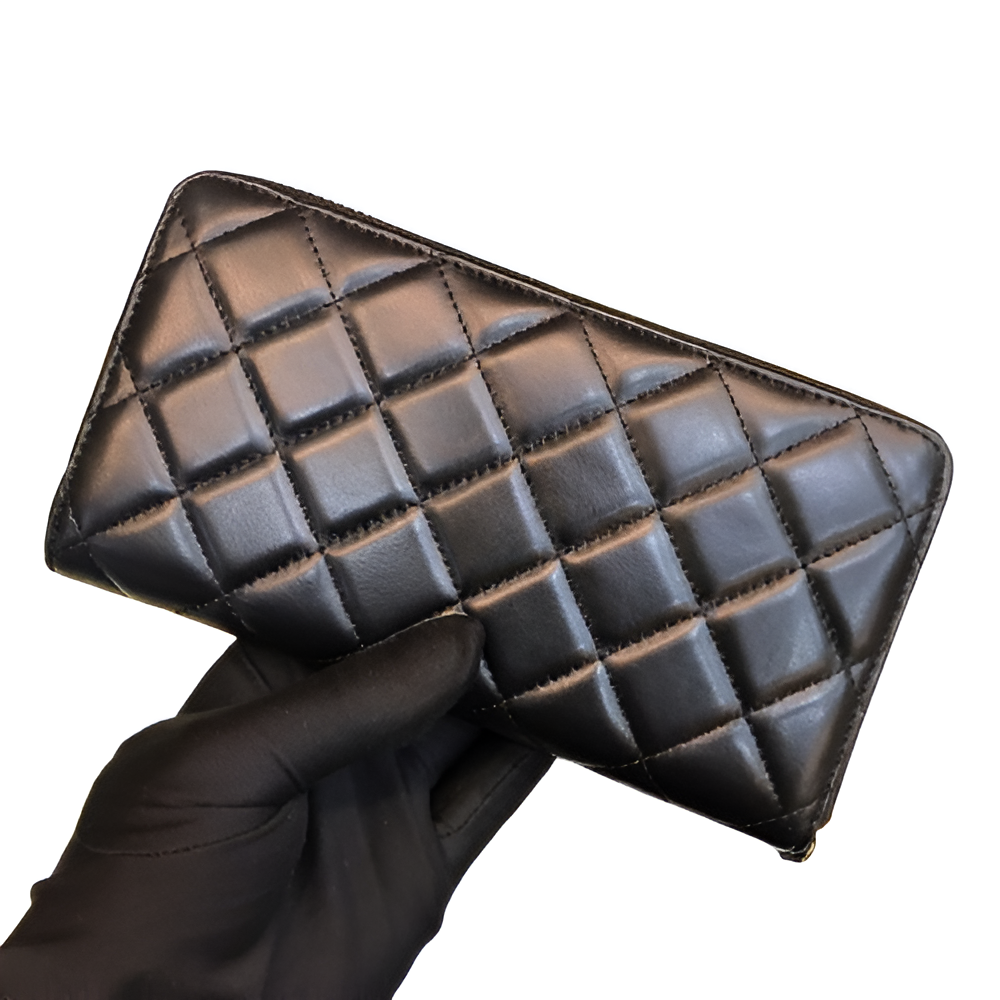 Chanel-Inspired Quilted Zipper Wallet