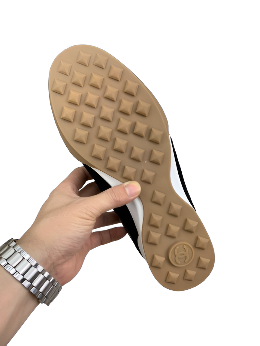 CHANEL Men's Quilted Black Sneakers