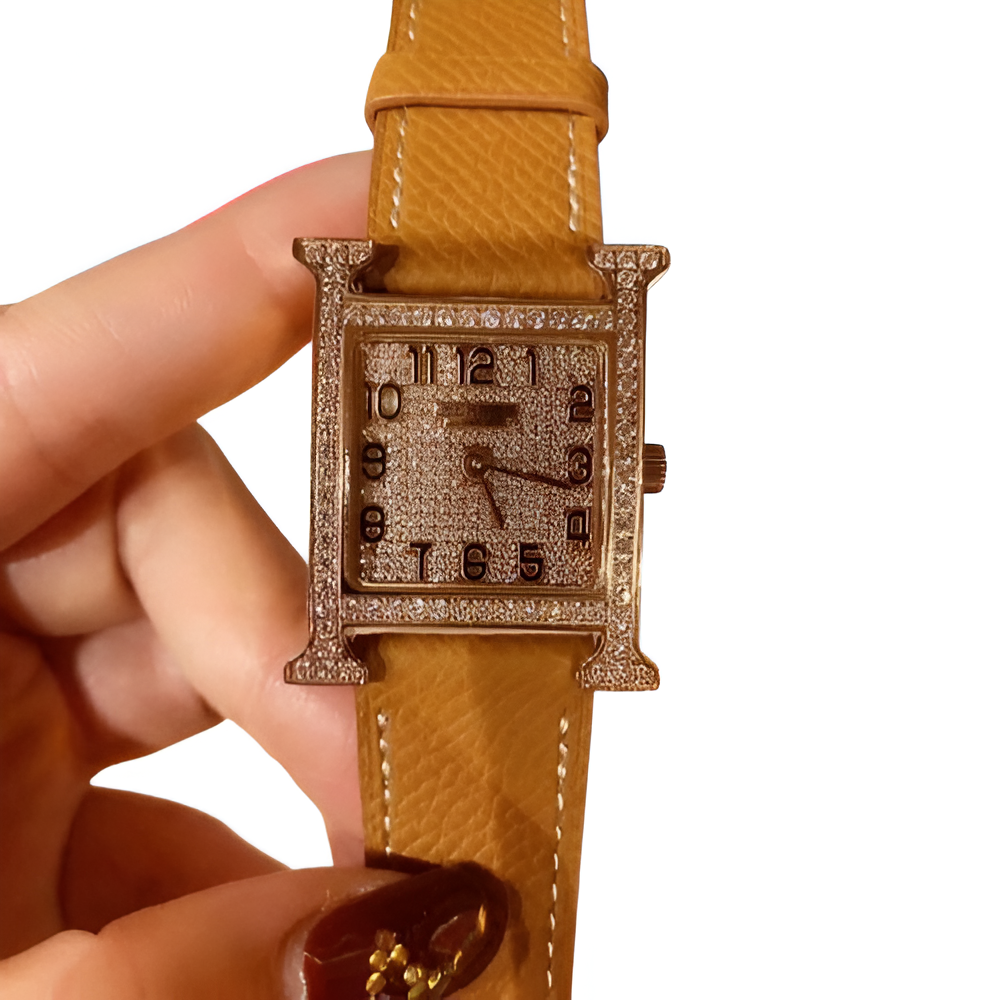 HERMÈS Rose Gold & Diamond Ladies Watch