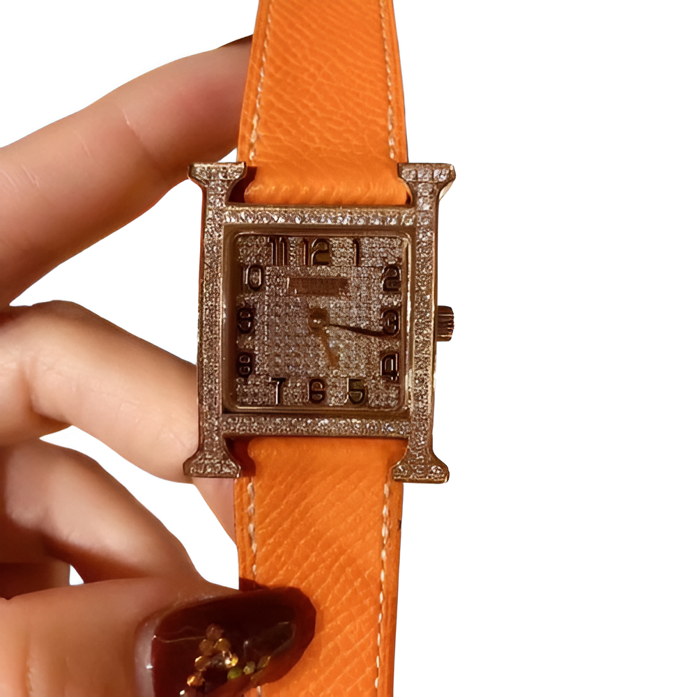 HERMÈS Rose Gold & Diamond Ladies Watch