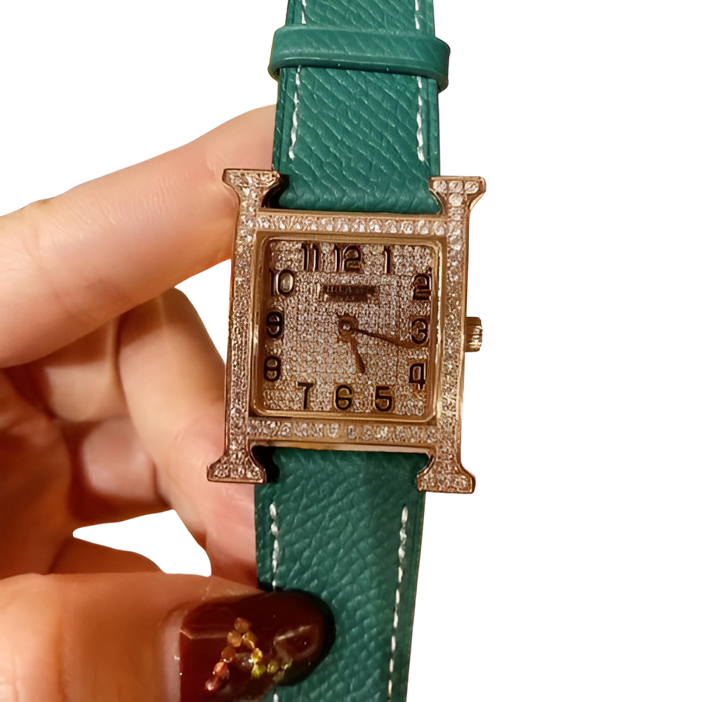 HERMÈS Rose Gold & Diamond Ladies Watch