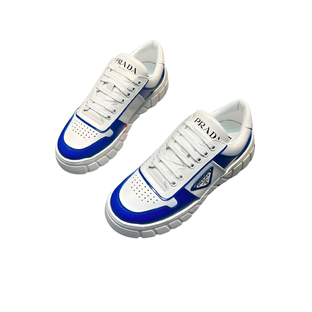 PRADA Men's White & Blue Chunky Sneakers
