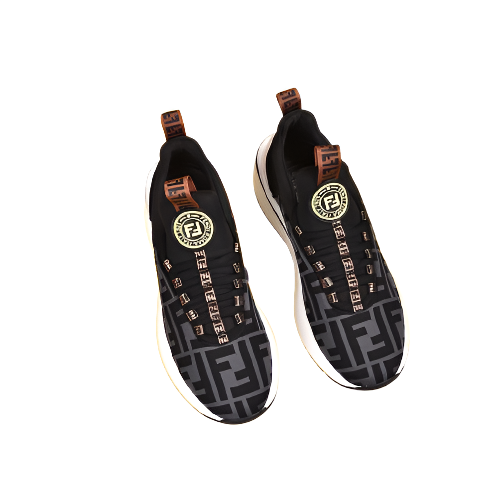 Fendi Men's Black Monogram Athletic Sneakers