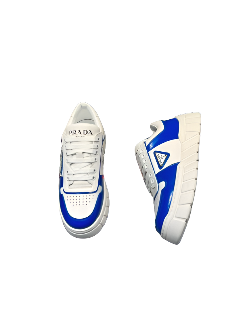 PRADA Men's White & Blue Chunky Sneakers