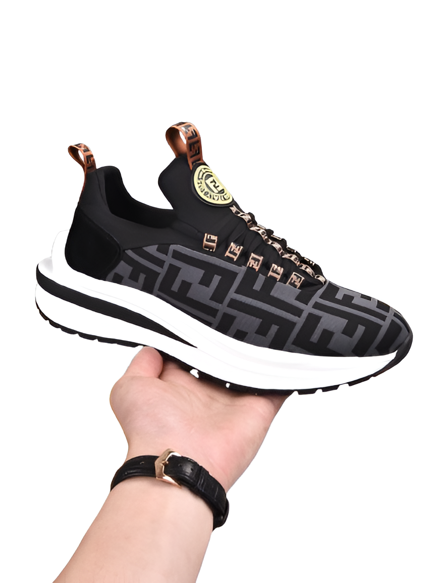 Fendi Men's Black Monogram Athletic Sneakers