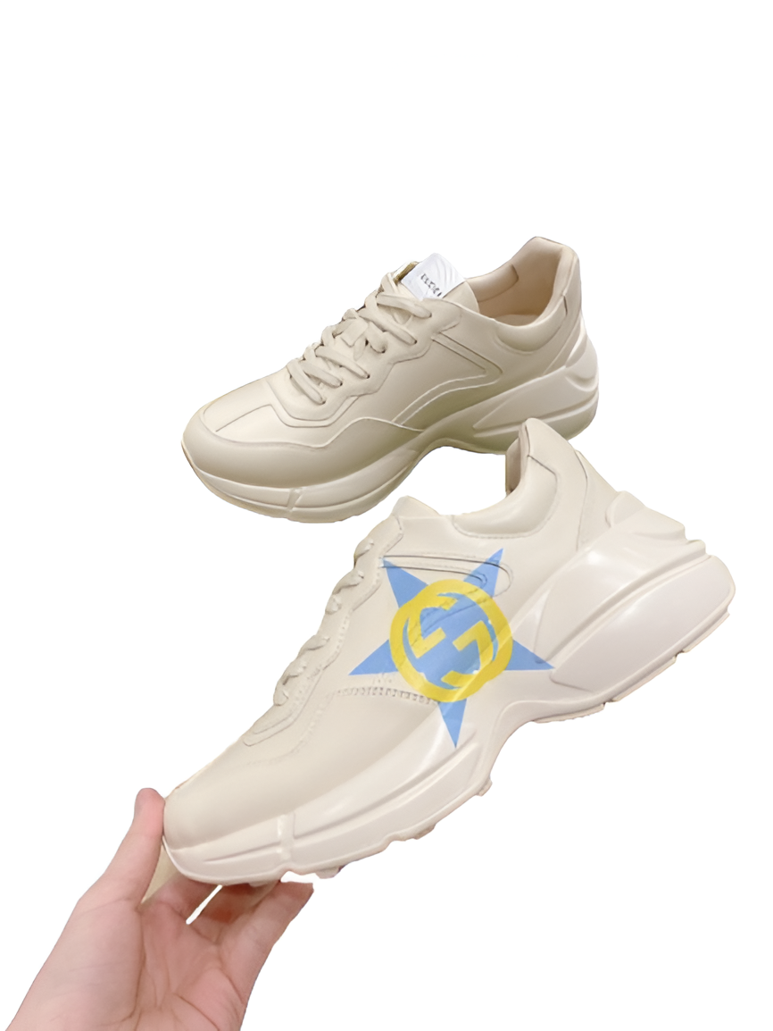 GUCCI Men's Cream White Low-Top Sneakers