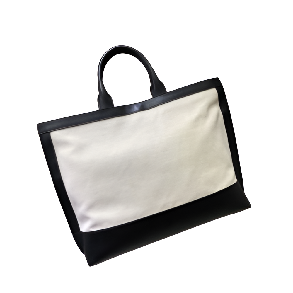 YSL Black and White Canvas Tote Bag