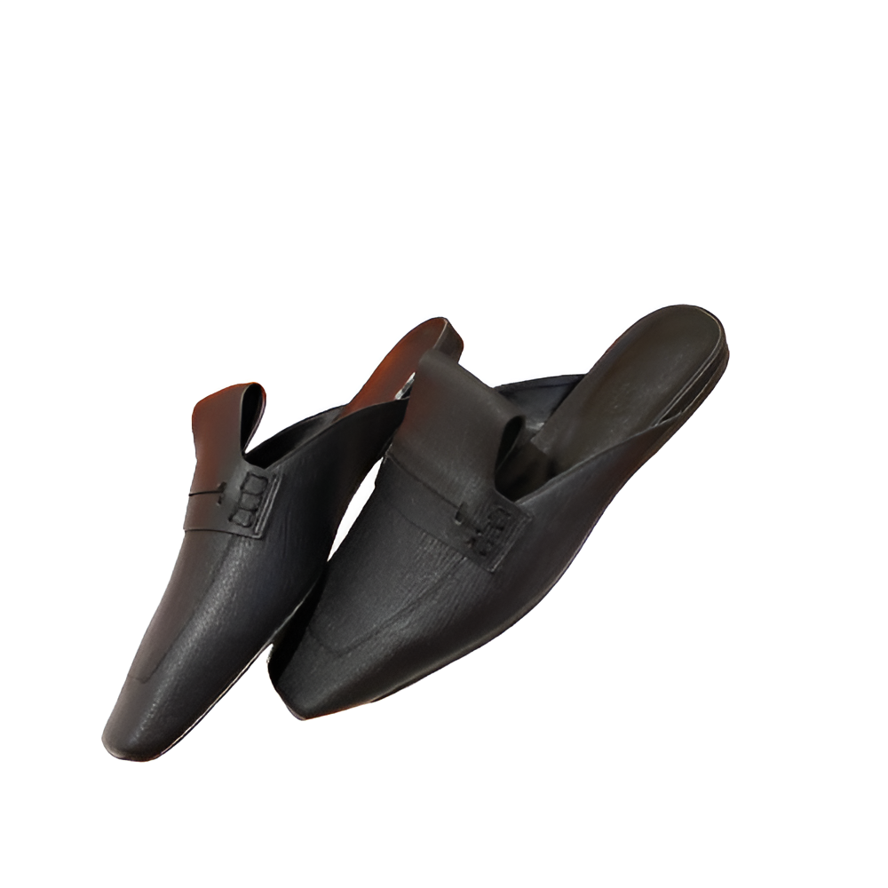 Hermes Women's Black Leather Loafers