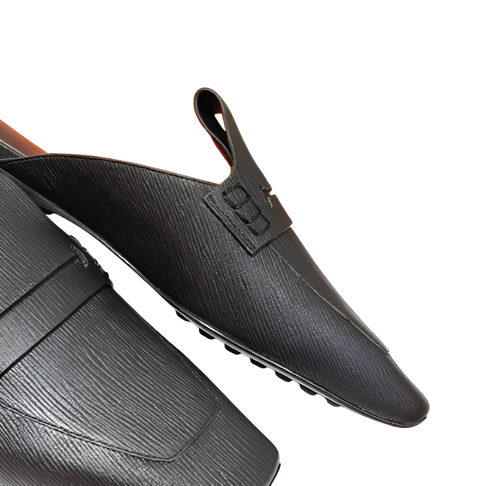 Hermes Women's Black Leather Loafers
