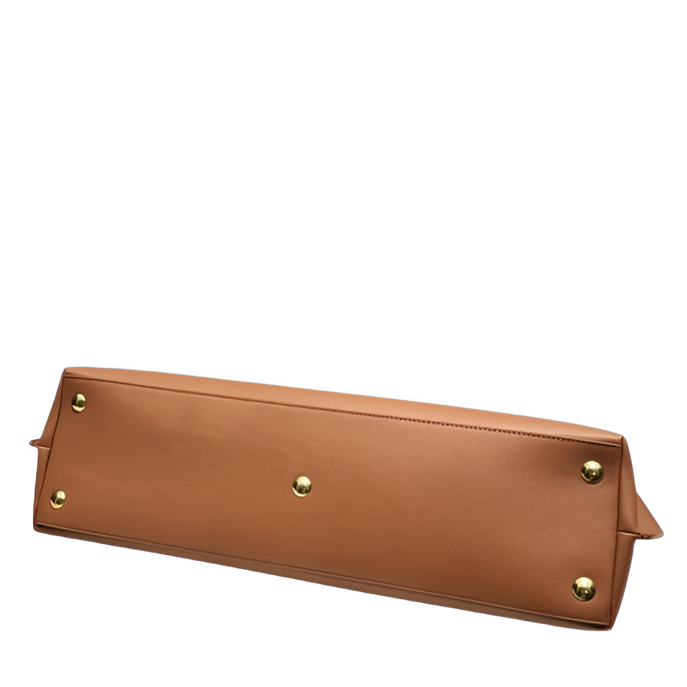 YSL Brown and White Canvas Tote Bag