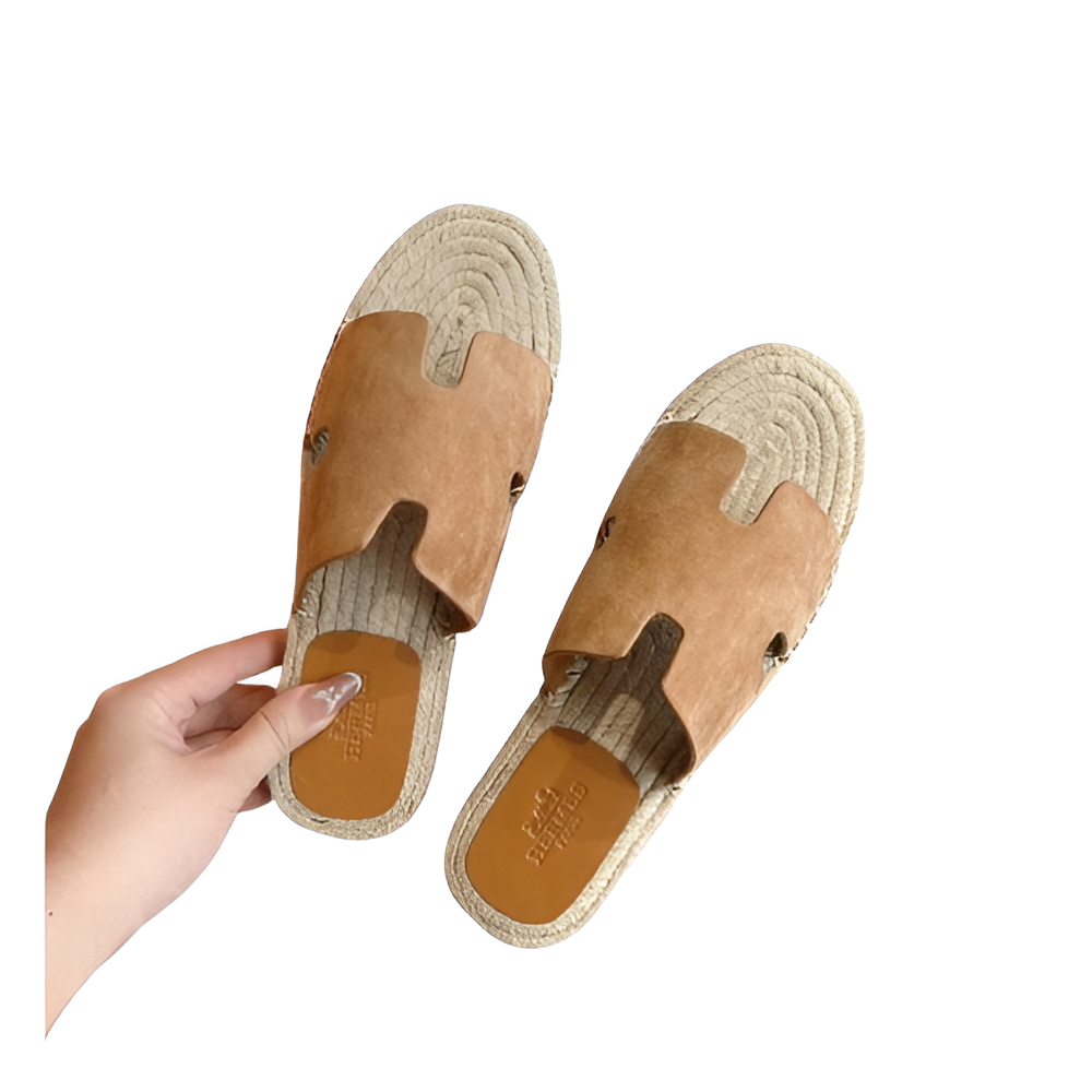 Hermes Women's Leather Slides - Brown