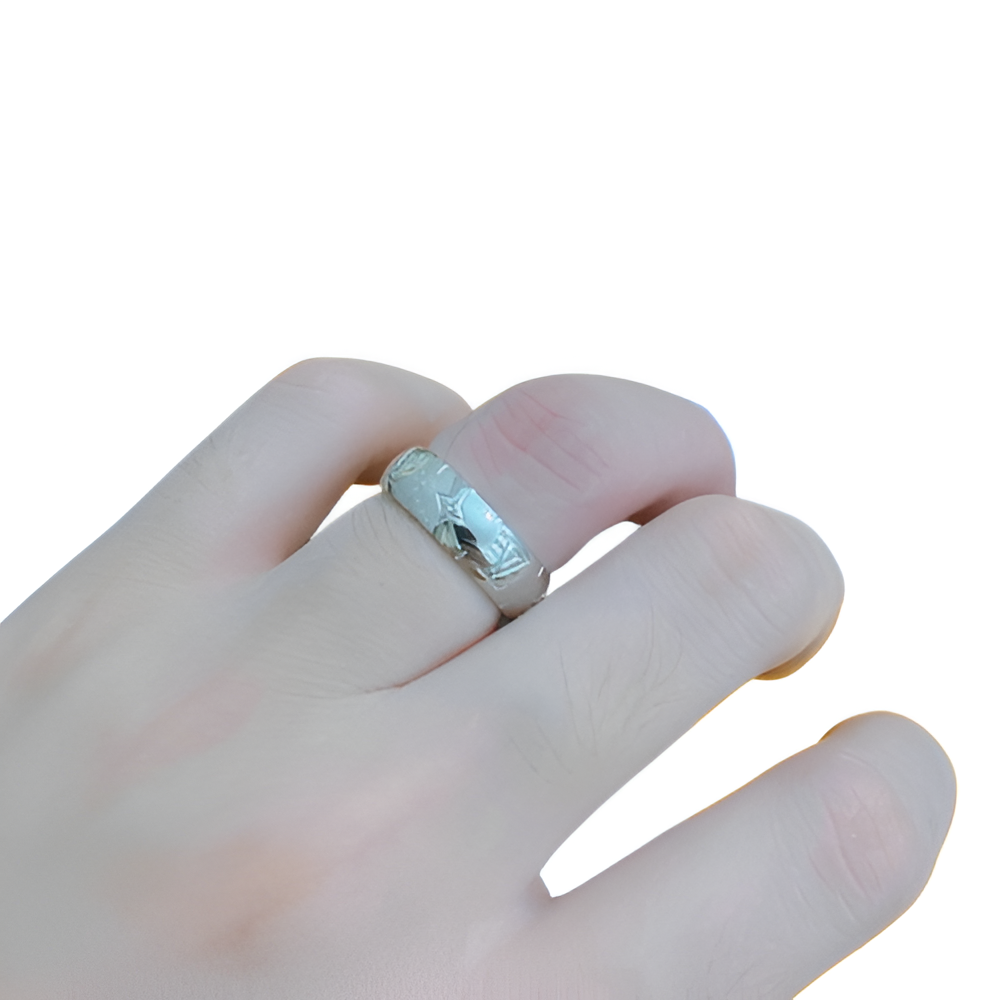 LV Monogram Band Ring - Silver
