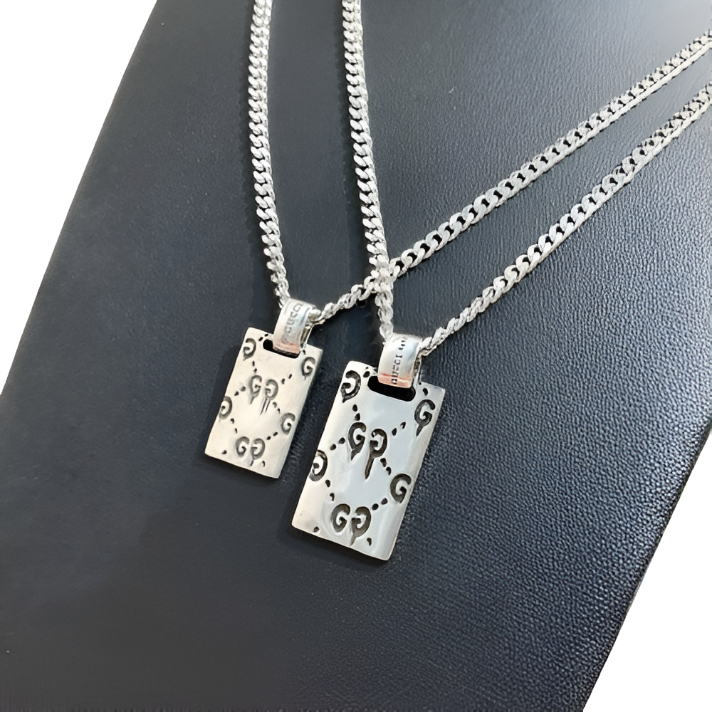 Gucci Silver Pendant Necklace Set