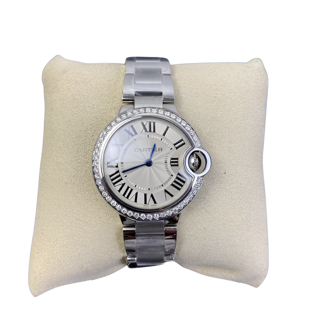 Cartier Ballon Bleu de Cartier Stainless Steel with Diamond Bezel
