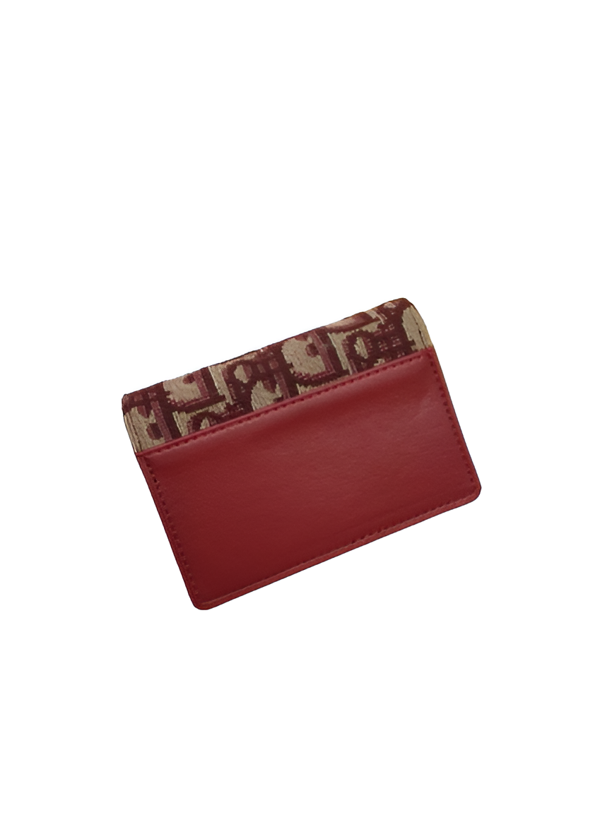DIOR Red Monogram Saddle Card Holder