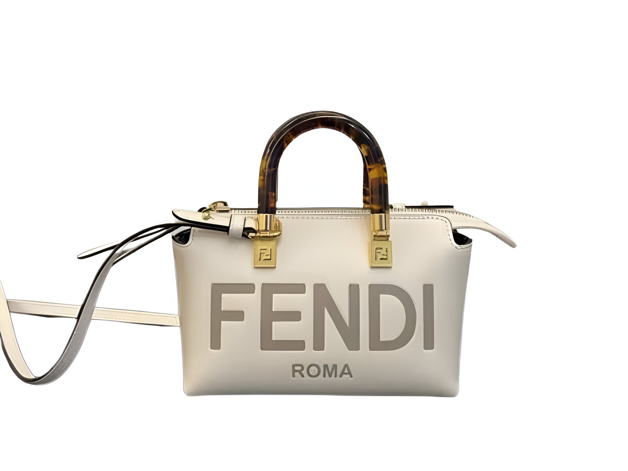 Fendi Roma White Mini Tote Bag