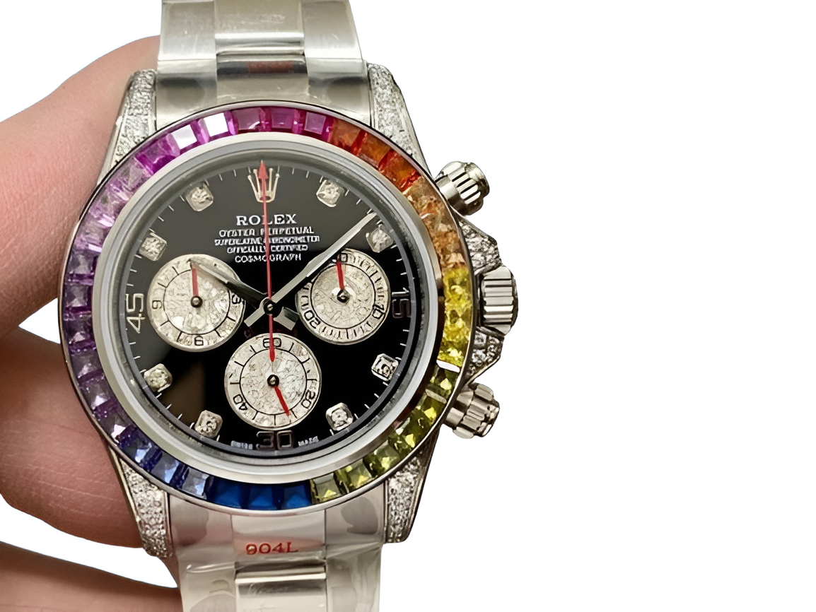 Rolex Daytona "Black Dial Rainbow Gemstone Edition"