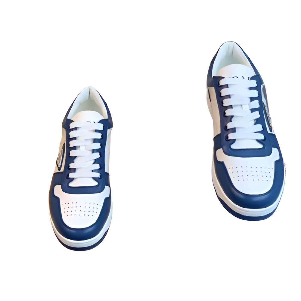 PRADA Men's Blue-White Low-Top Sneakers