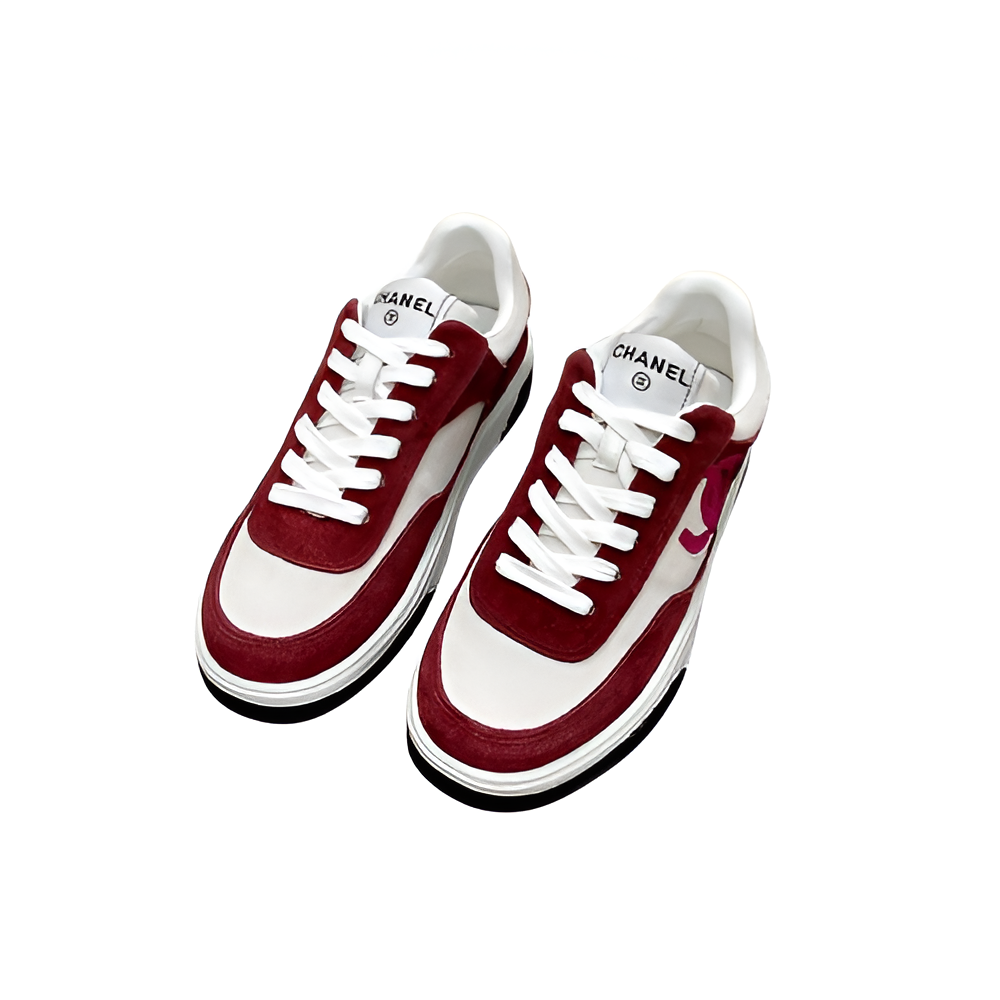 CHANEL Men's Red Accent Sneakers