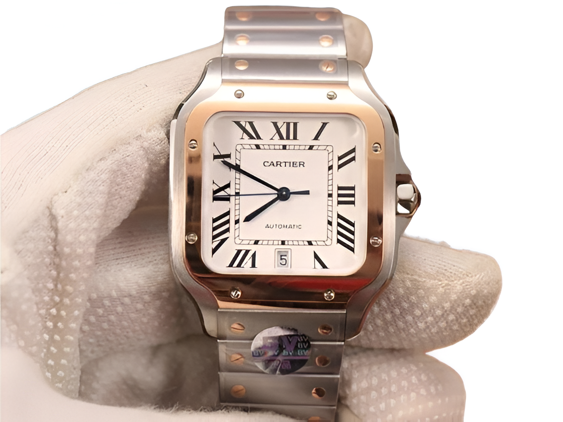 Cartier Santos Silver & Rose Gold Edition