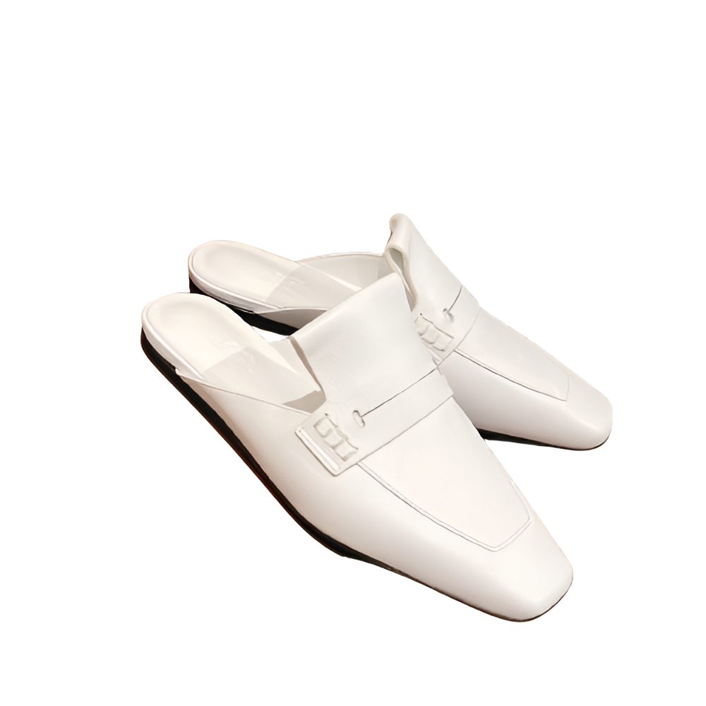 Hermes Women's White Leather Loafers