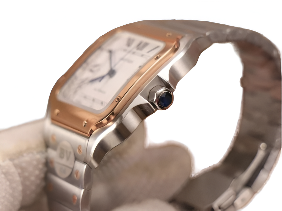 Cartier Santos Silver & Rose Gold Edition
