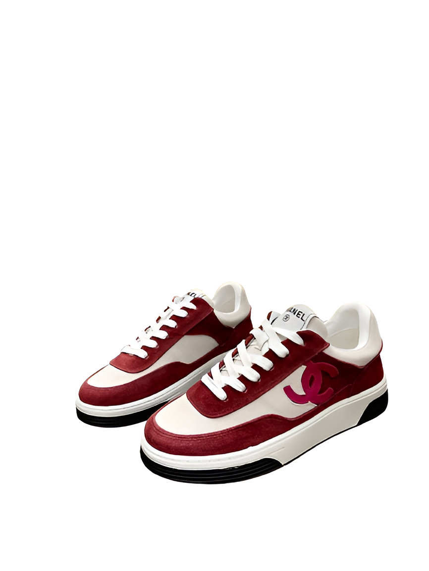 CHANEL Men's Red Accent Sneakers