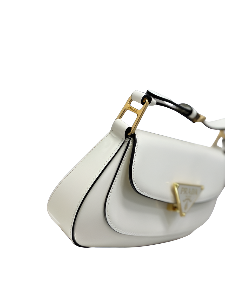 Prada White Patent Leather Shoulder Bag