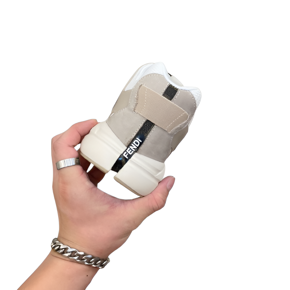 Fendi Men's Beige & White Athletic Sneakers