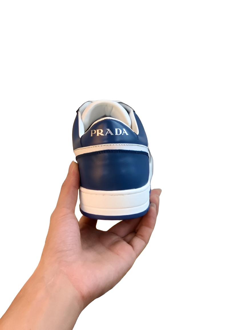 PRADA Men's Blue-White Low-Top Sneakers