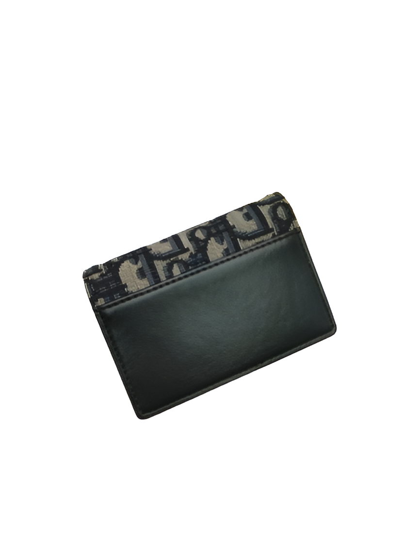 DIOR Black Monogram Saddle Card Holder