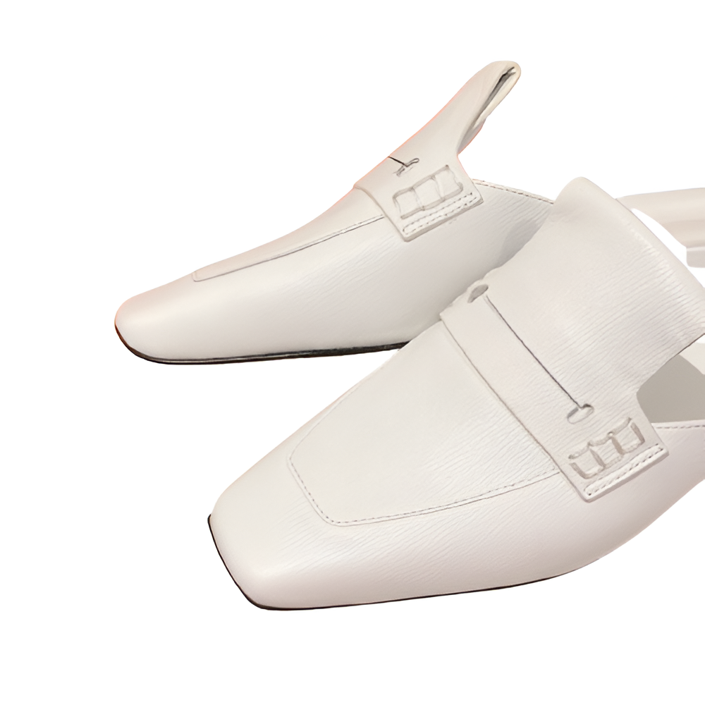 Hermes Women's White Leather Loafers