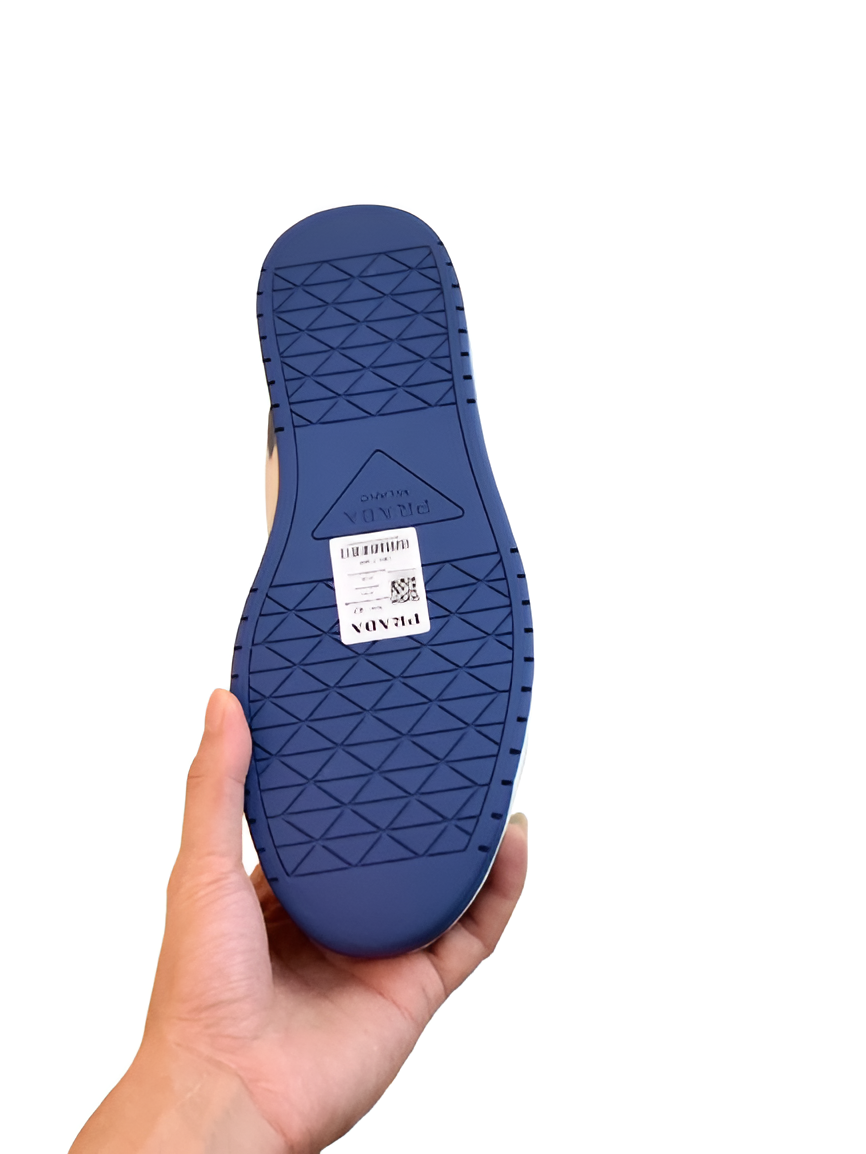 PRADA Men's Blue-White Low-Top Sneakers