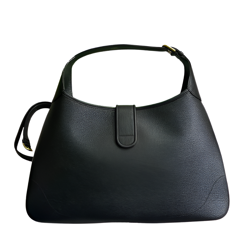 GUCCI GG Black Leather Shoulder Bag