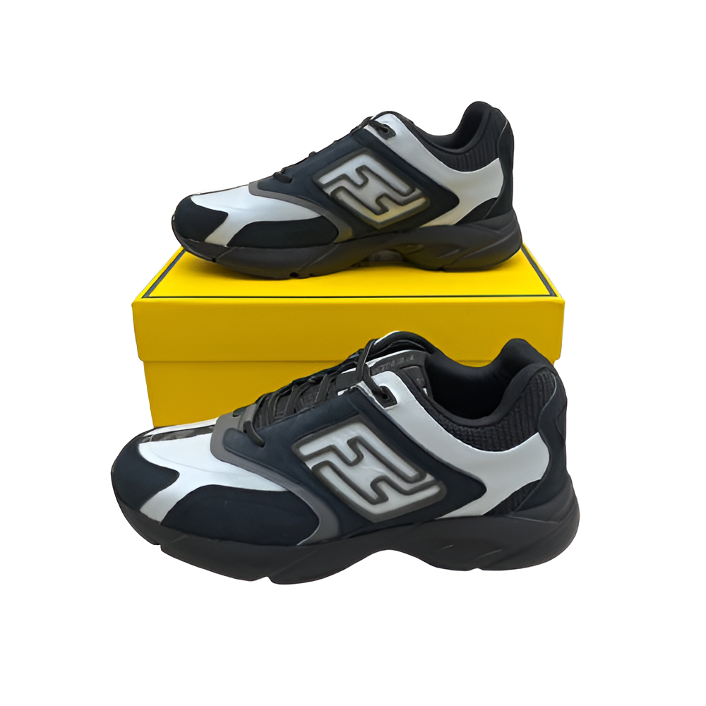 Fendi Men's Black & White Athletic Sneakers