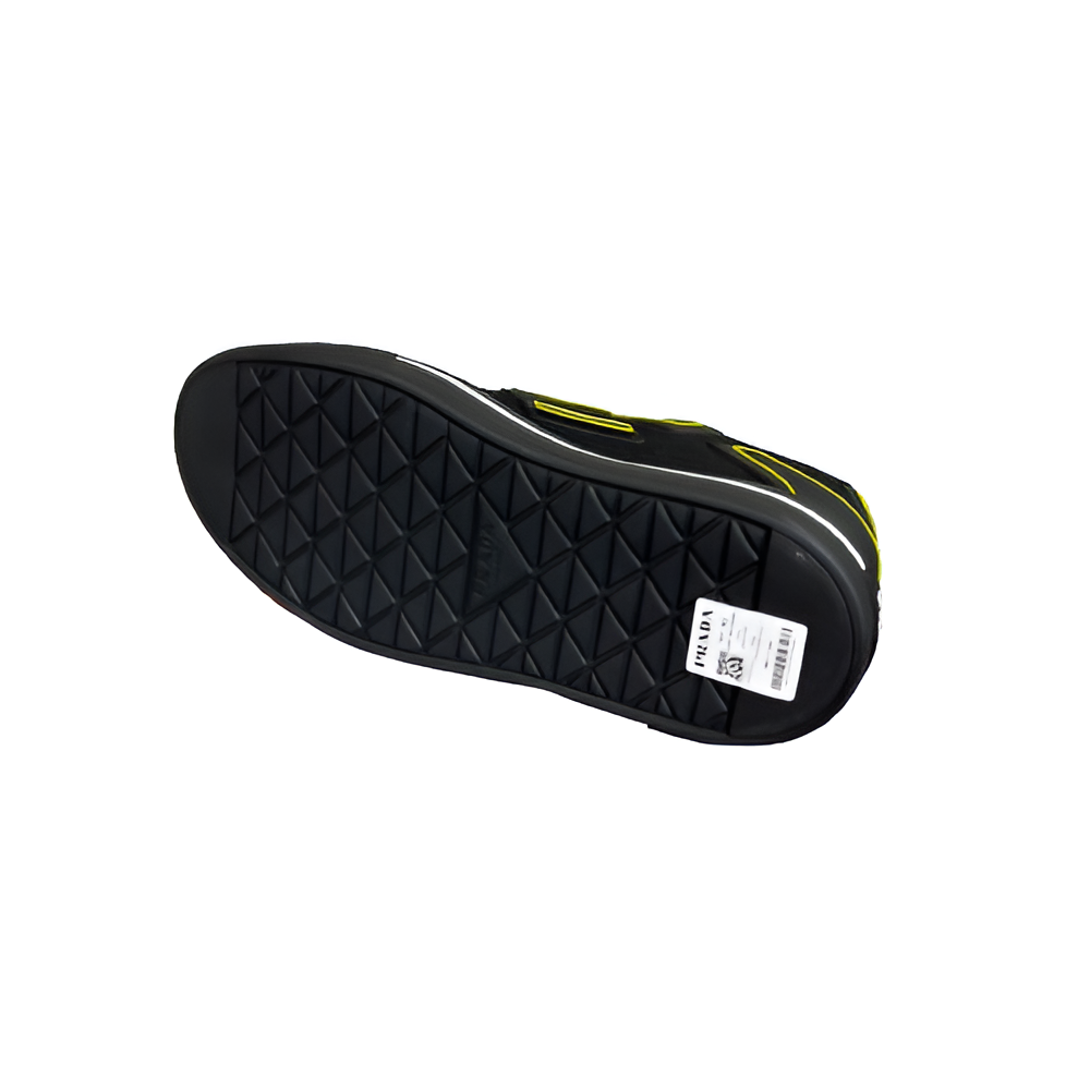 PRADA Men's Black-Yellow Neon Sneakers