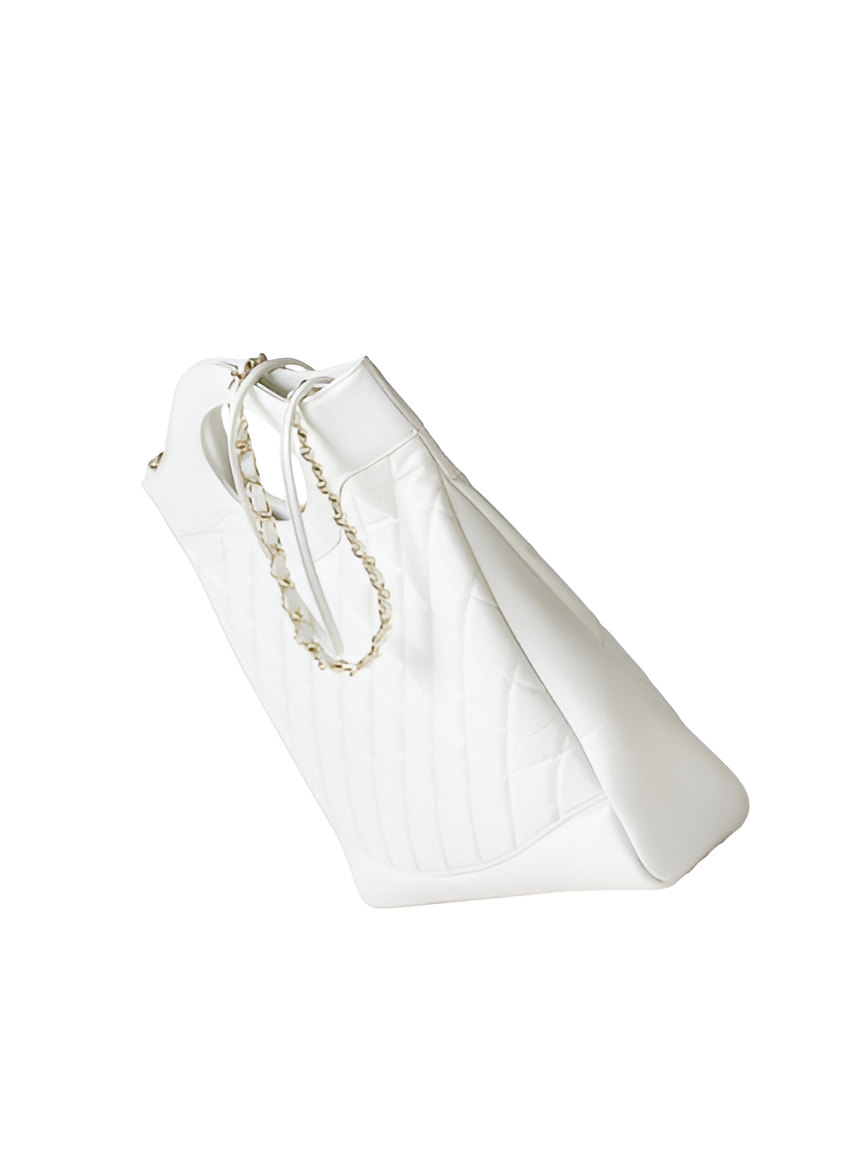 CHANEL Quilted White Handbag