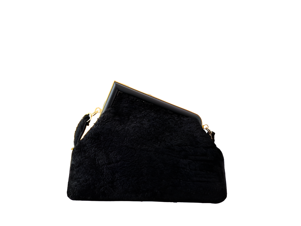 Fendi Black Velvet Tote Bag